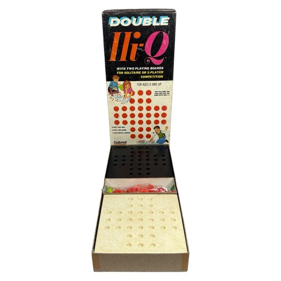 VTG 1975 "DOUBLE HI-Q" Solitaire Skill Game Gabriel Kohner 69 RED PEGS / 2 GREEN - Picture 13 of 16